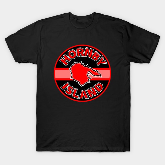 Hornby Island Classic Round Design - Bold Crimson Red - Hornby Island T-Shirt by City of Islands